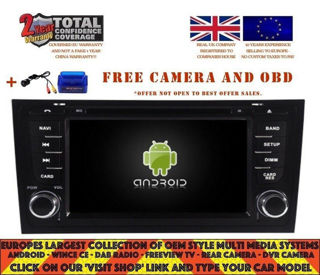 audi a6, rs6 2004-07 double din aftermarket android 10 head unit