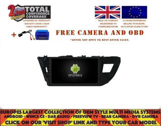 Picture of TOYOTA COROLLA 2013-17 10.2" RADIO NAVI BT ANDROID 8.1 DAB+ DT9150